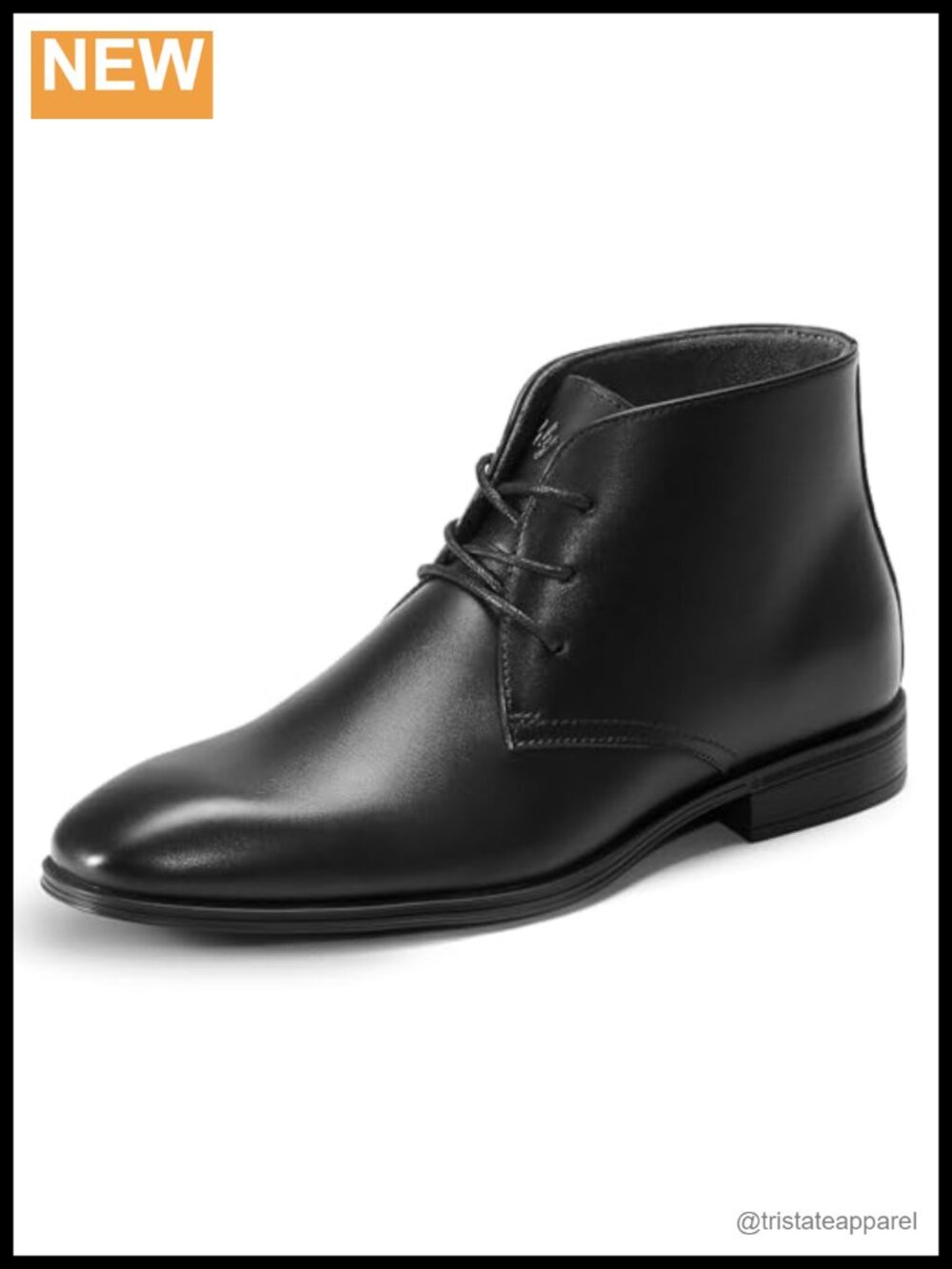 Men's Full-Grain Leather Oxford Ankle Boots Waterproof Lace-Up Dress